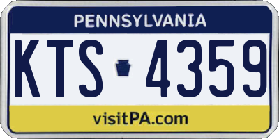 PA license plate KTS4359