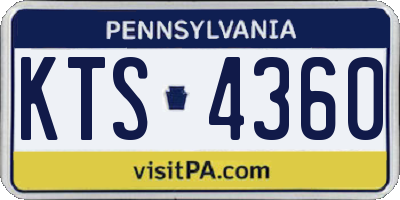 PA license plate KTS4360