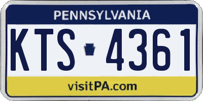 PA license plate KTS4361