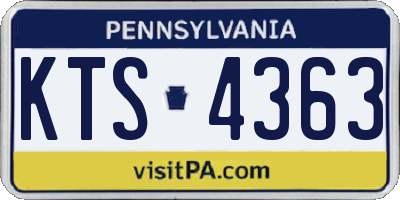 PA license plate KTS4363