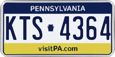 PA license plate KTS4364