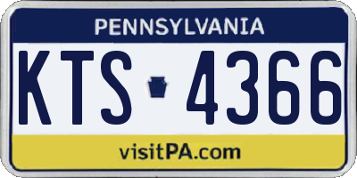 PA license plate KTS4366