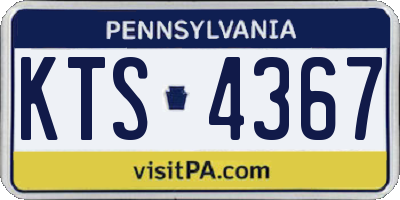PA license plate KTS4367