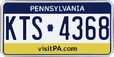 PA license plate KTS4368