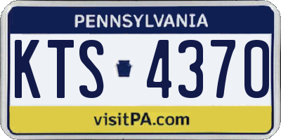 PA license plate KTS4370
