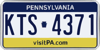 PA license plate KTS4371