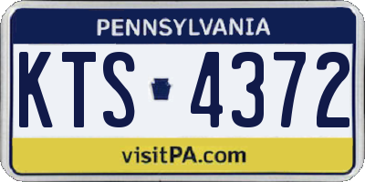 PA license plate KTS4372