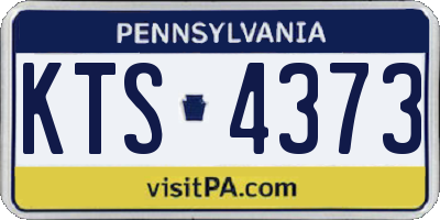 PA license plate KTS4373