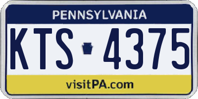 PA license plate KTS4375
