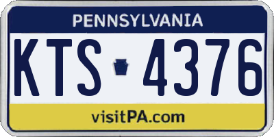 PA license plate KTS4376