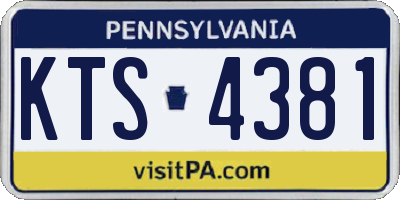 PA license plate KTS4381