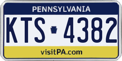 PA license plate KTS4382