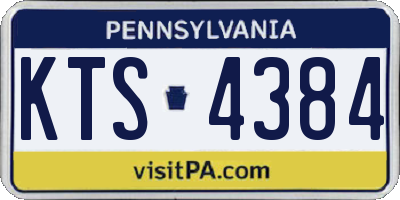PA license plate KTS4384