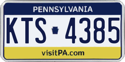 PA license plate KTS4385