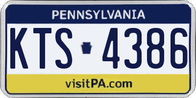 PA license plate KTS4386