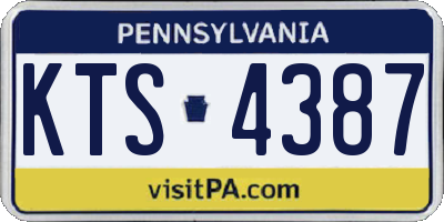 PA license plate KTS4387