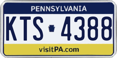 PA license plate KTS4388
