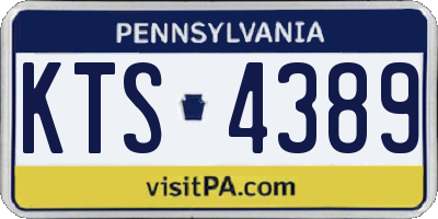 PA license plate KTS4389