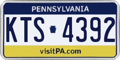 PA license plate KTS4392