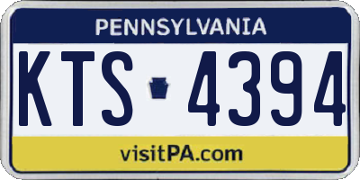 PA license plate KTS4394