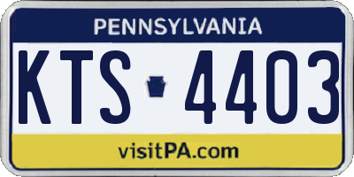 PA license plate KTS4403