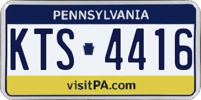 PA license plate KTS4416
