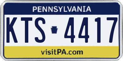 PA license plate KTS4417