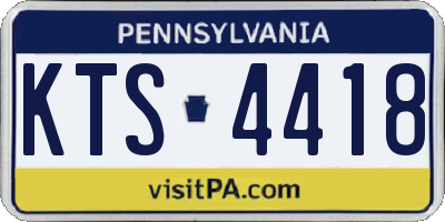 PA license plate KTS4418