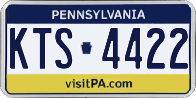 PA license plate KTS4422