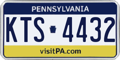PA license plate KTS4432