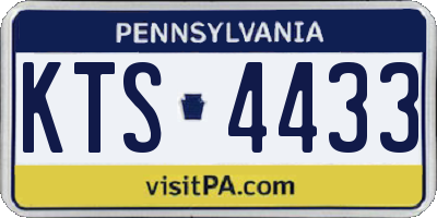 PA license plate KTS4433