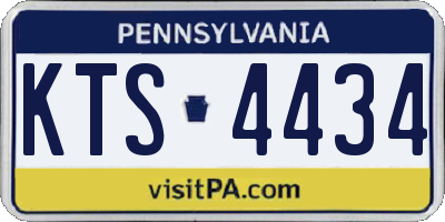 PA license plate KTS4434