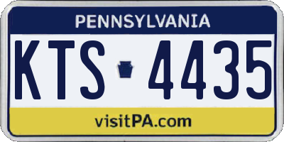 PA license plate KTS4435