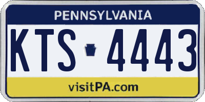 PA license plate KTS4443