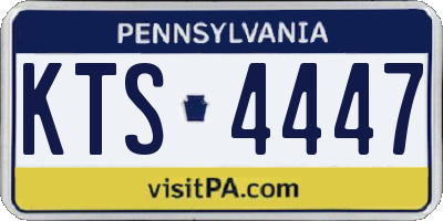 PA license plate KTS4447