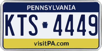 PA license plate KTS4449