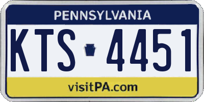 PA license plate KTS4451