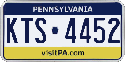 PA license plate KTS4452