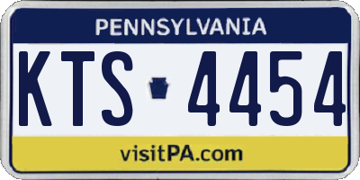 PA license plate KTS4454