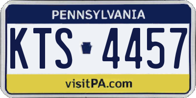 PA license plate KTS4457