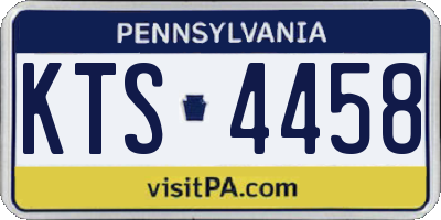 PA license plate KTS4458