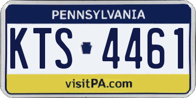 PA license plate KTS4461