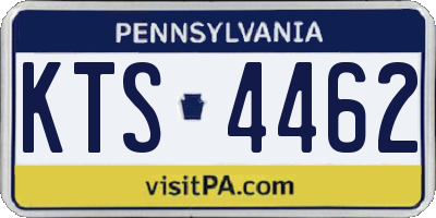 PA license plate KTS4462