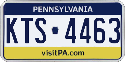 PA license plate KTS4463