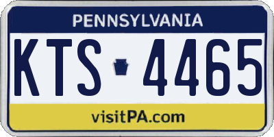 PA license plate KTS4465
