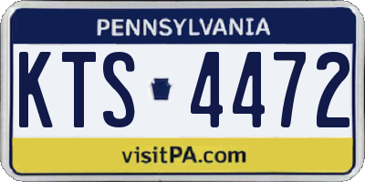 PA license plate KTS4472