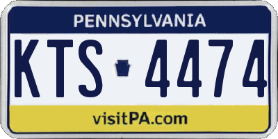 PA license plate KTS4474