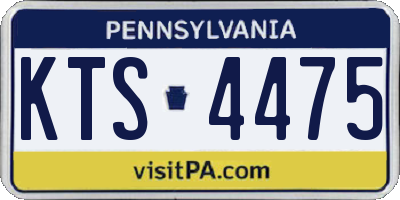 PA license plate KTS4475