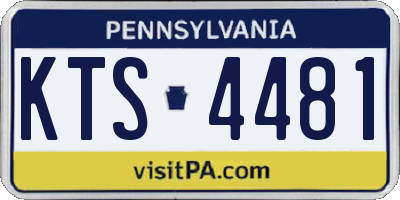 PA license plate KTS4481