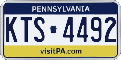 PA license plate KTS4492